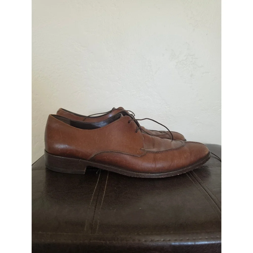 Salvatorre Ferragamo Brown Leather split/apron toe Lace Oxford Derby Shoes sz10D